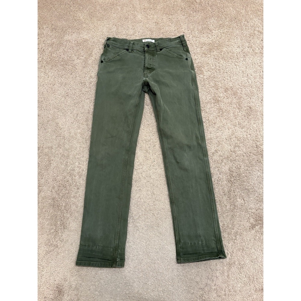 Topo Designs Men's Organic Cotton Pants 30x31 Green Stretch Utility Slim
